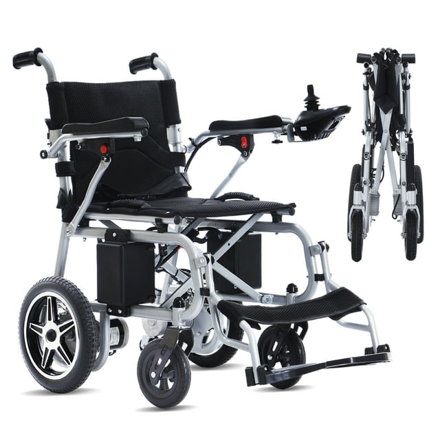 Broobey Electric Folding Lightweight Wheelchair Compact Portable to up ...