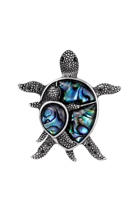 Brooch 2 Stone Figural Brooch Blue Pin Animal Turtle Tortoise Glass Large Statement Pin Platform Competitive Title Turtle Glass Huge Stone Pin Tortoise Brooch Figural, 4.5 cmx4 cm, Blue