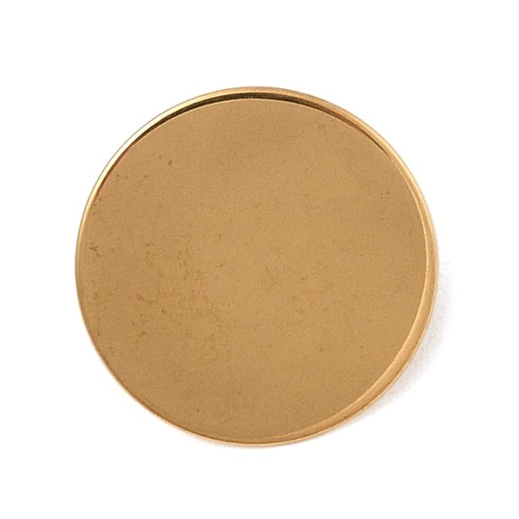Brooch Cabochon Settings 304 Stainless Steel Flat Round DIY Jewelry Accessories Golden 15x5.5mm