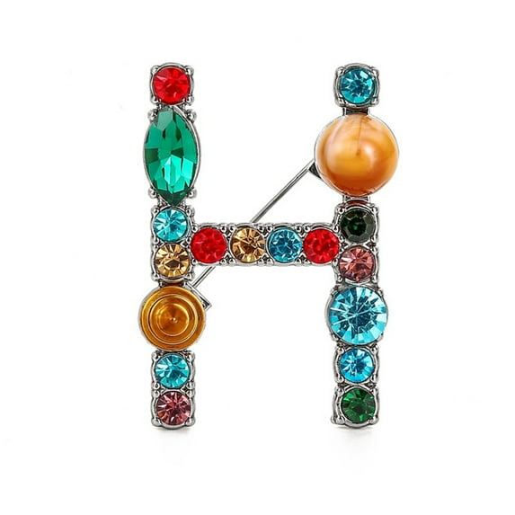 Brooch Exquisite Beautiful Colorful Letter Brooch Pin for Banquet
