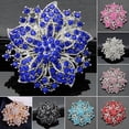 thumbnail image 1 of Brooch Pin Anti-rust Silver Plated Brooch Rhinestone Round Blossom Flower Breastpin for Dating Wedding Party, 1 of 8
