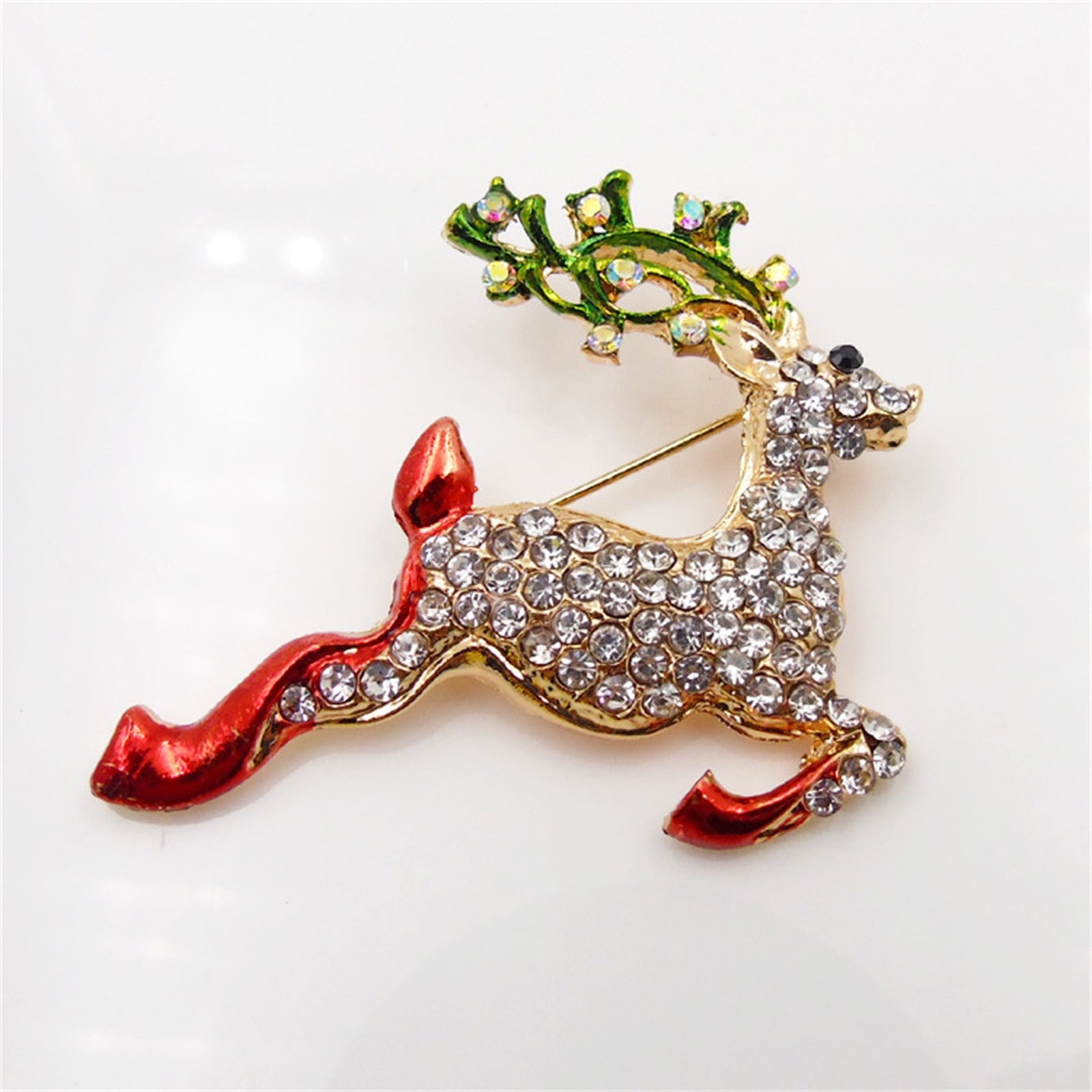 Mortilo Jewelry Brooch Pin Set Rhinestone Christmas Style Pins Snowman Bells Christmas Trees Jewelry Pins for Xmas Decorations Brooch Pins Resin G, Women's