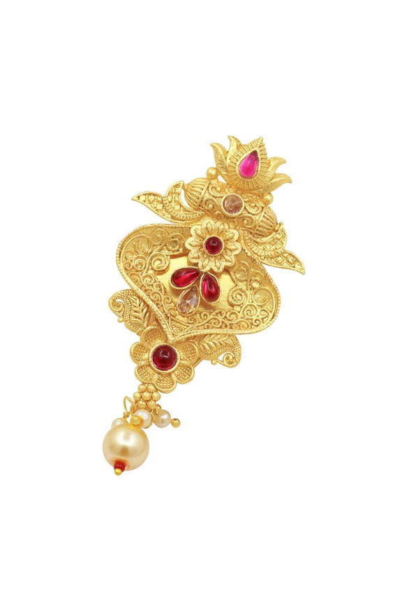 Brooch Saree Pin Stunning Antique Gold Plated Saree Brooch Handmade Effortless Style For Women