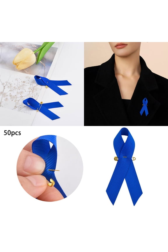 Brooch Blue Bow Pin Badges 50PCS Elegant Decorative Lapel Pins for Clothes Accessories 50PCS,4 cmx1.3 cmx7.6 cm,Blue