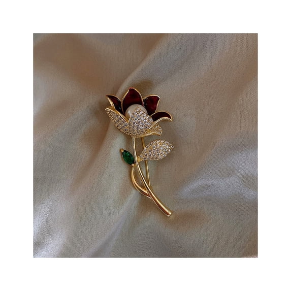 Brooches Pins for Women Vintage Crystal Rhinestone Shirts Suits Collar Badge Jewelry