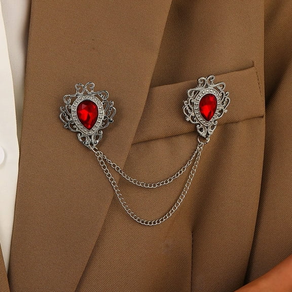 Brooches and pins for women,Brooch for men,Vintage patterns Brooch Pins,Brooch for men suit,Husband Boyfriend Valentine's Day Anniversary Birthday Gift(Red)