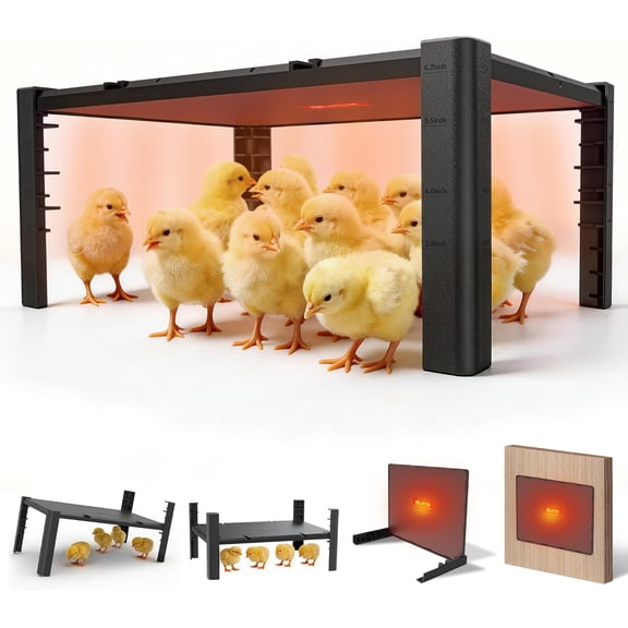Brooder Plate for Chicks Adjustable Chick Heat Plate, Heat Plate for Chicks with 95167 Temperature Control, Height Adjustable Chicken Brooder Heater, Anti-Roost Design, Safe ABS Chick Brooder