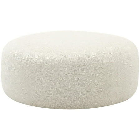 Broohah Cream Boucle Ottoman