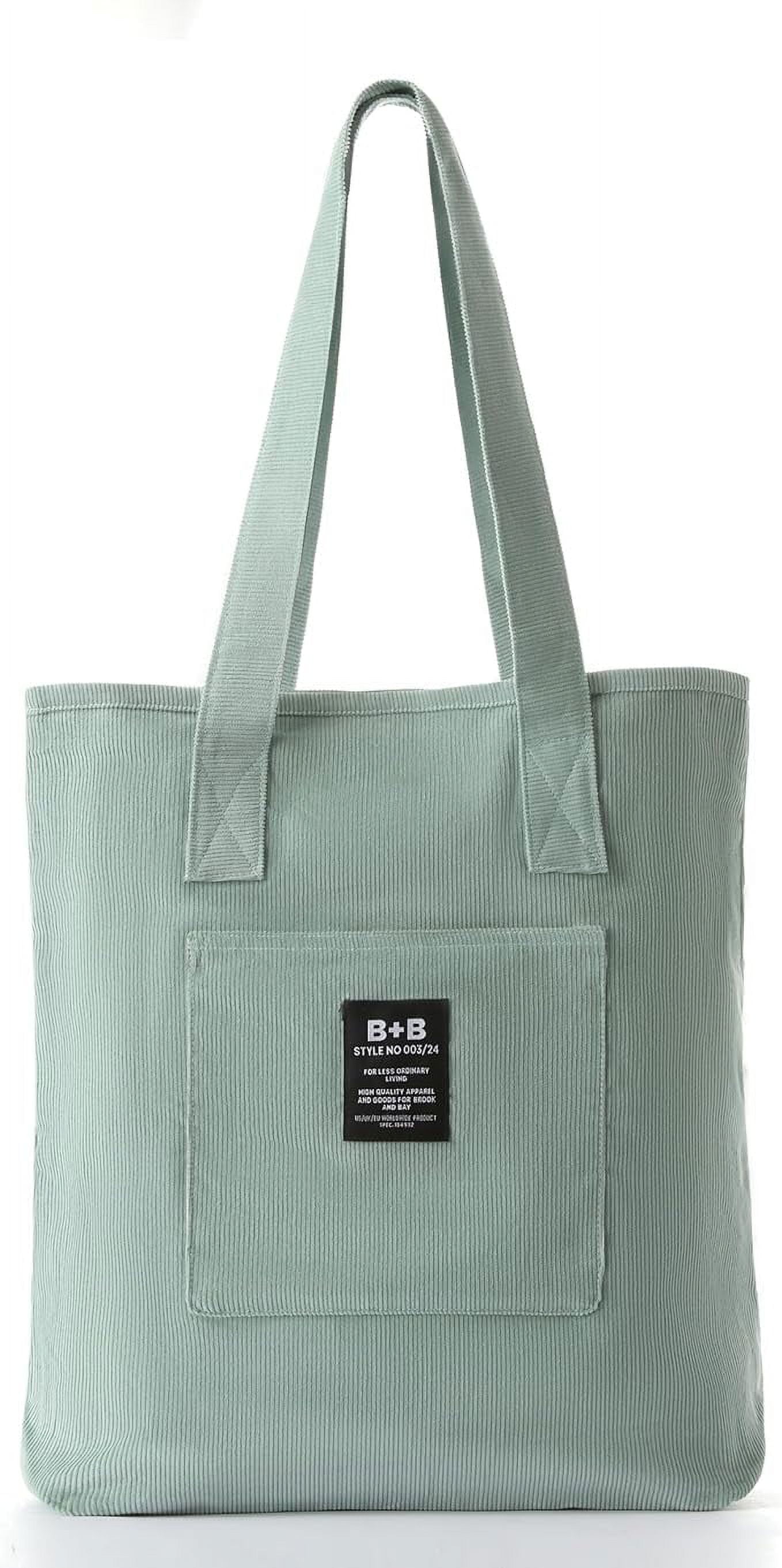 Brook + Bay Corduroy Tote Bag for Women - Boho Bag - Plain Tote Bag with Pockets - Cute Tote Bags Aesthetic - Shoulder Bag