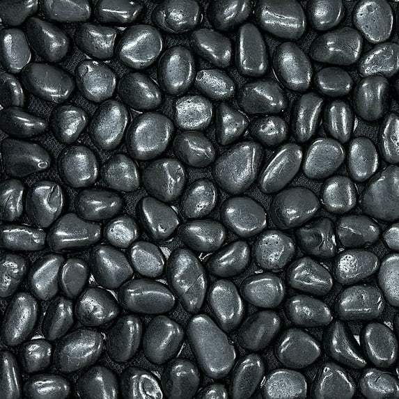 Brook Branch Glossy Black Stone Pebble Mat