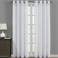 thumbnail image 1 of Brook Embroidered Grommet Top Sheer Window Curtain Pair (Set of 2 )- 120" Long - White, 1 of 4