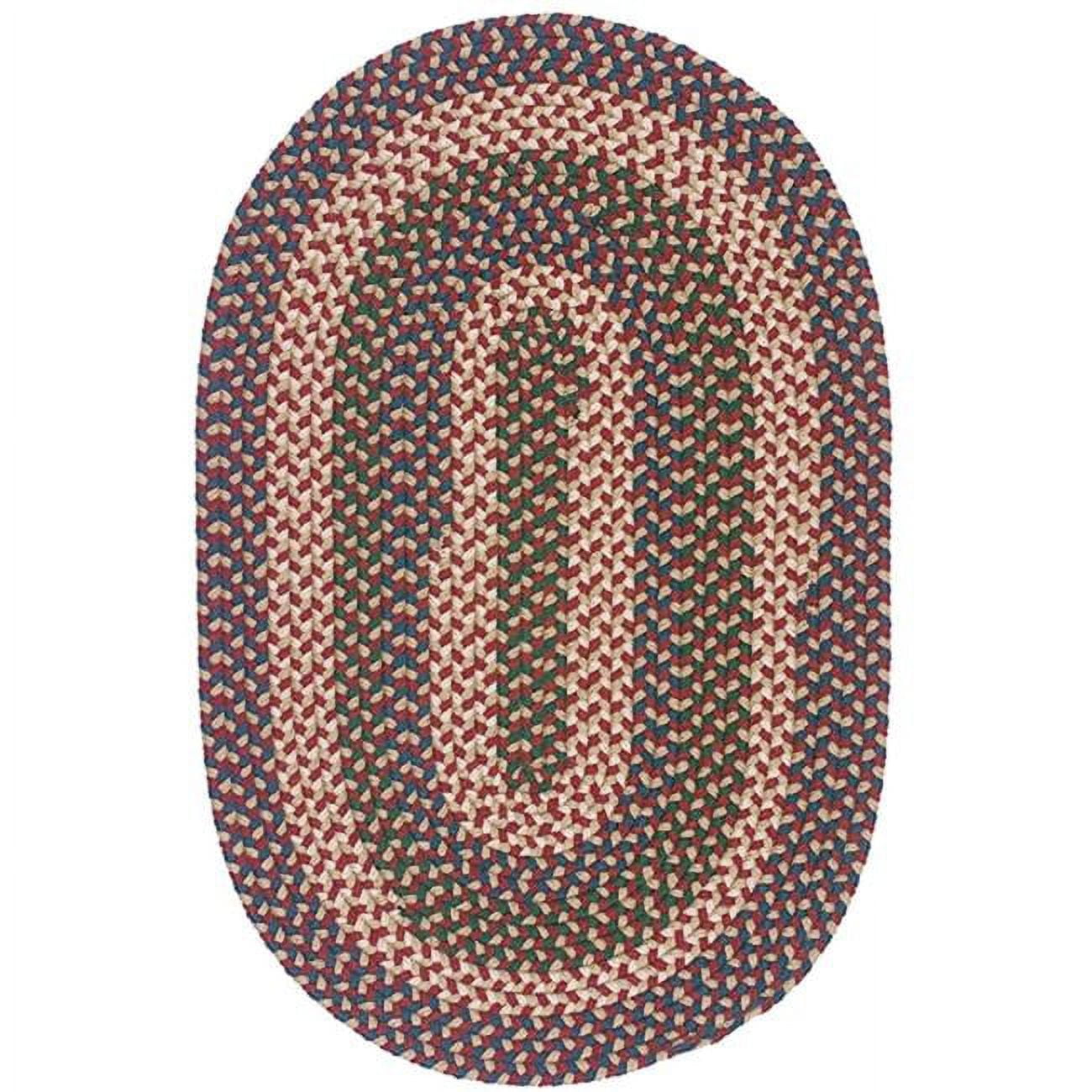 Brook Farm Burgundy 4 ft. Round Rug Indoor/Outdoor Stain/Fade/Mildew