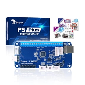 Brook P5 Plus Fighting board with a Sticker - Pre-Installed Header Version, Lightning-quick response times to dominate the fight. For PS5 Fighting games, PS4, PS3, Switch and PC(X-Input) Consoles