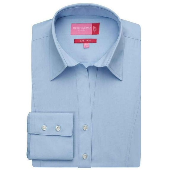 Brook Taverner Womens Palena Poplin Long-Sleeved Formal Shirt