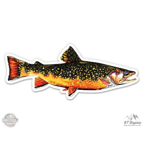 Brook Trout - 5" Vinyl Sticker - For Car Laptop I-Pad - Waterproof Decal