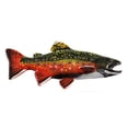 thumbnail image 1 of Brook Trout, Brookie, Fish Pin, Hand Painted, FP006PR, 3" Very Large Lapel Pin, Hat, Brooch, Brooches, Jewelry, Gift, Fishing, Salmonoids, 100% Handmade in the USA, 200 Fish Designs Available, 1 of 7