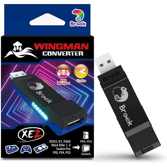 Brook Wingman XE 2 Wireless Controller Adapter for Sony PS Switch Pro Xbox Series X S, Multicolor