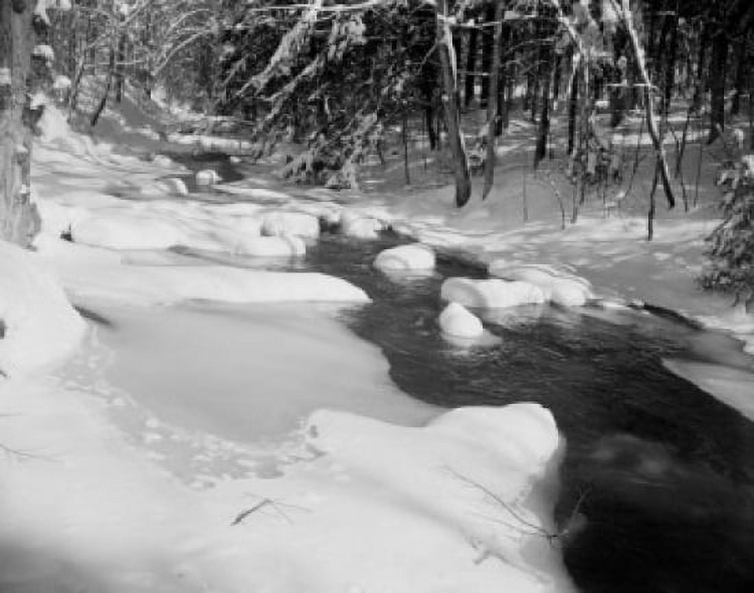 Brook in winter Canvas Art - (24 x 36)