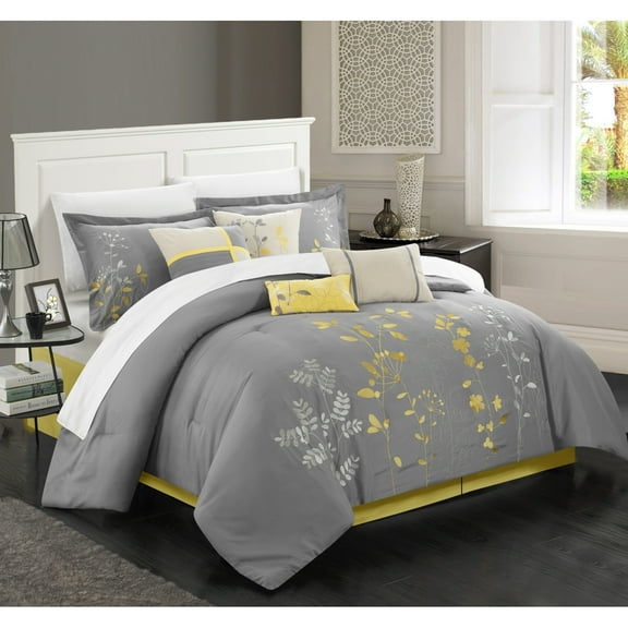 Brooke 8-Piece Embroidered Bed Comforter Set