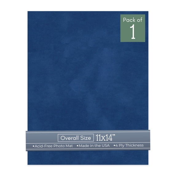 Brooke Blue Suede 11x14 Uncut Art Mat Board - No Opening - 1 Mat