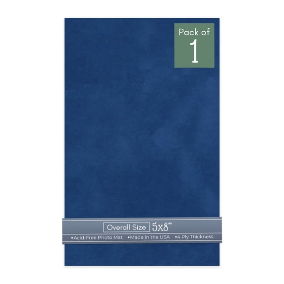 Brooke Blue Suede 5x8 Uncut Art Mat Board - No Opening - 1 Mat
