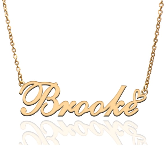 Brooke Custom Name Necklace Customized Personalized Plated Name Necklace for Mother Daughter Friendship Women Valentine's Day Christmas Birthday New Year Gold