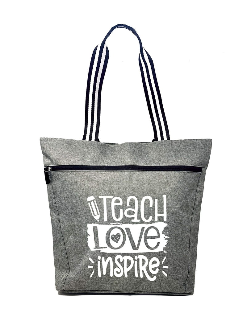 Brooke Jess Designs Teacher Tote Bag, Large Zippered Useful