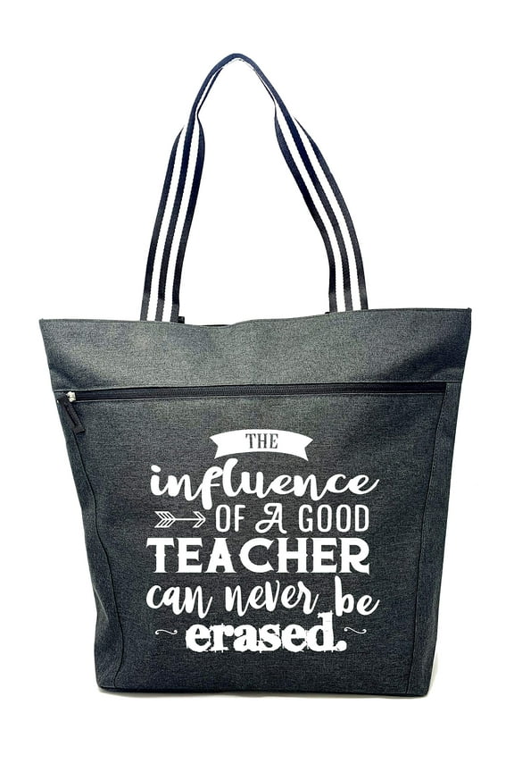 Unisex Nylon Zippered Tote Bag, Black