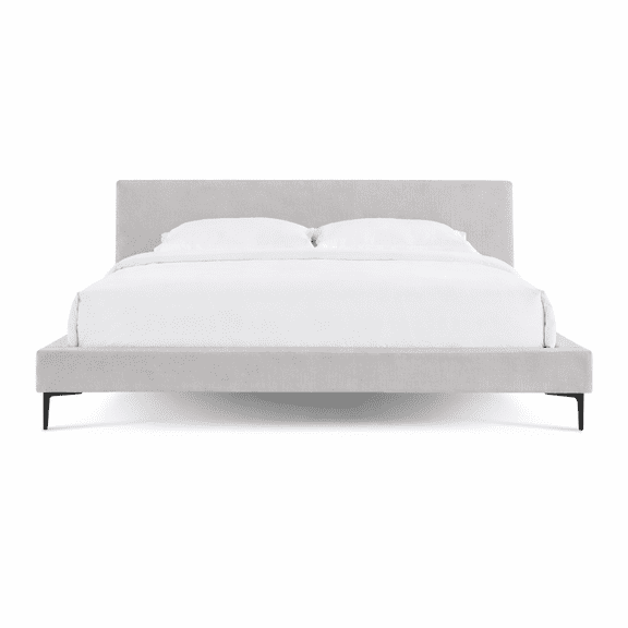 Brooke Mid Century Platform Bed Woven Palo-Grey / Queen Size