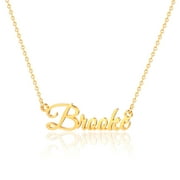 Brooke Name Necklace Personalized, Gold Plated Custom Name Necklace Charm Jewelry Gift for Women
