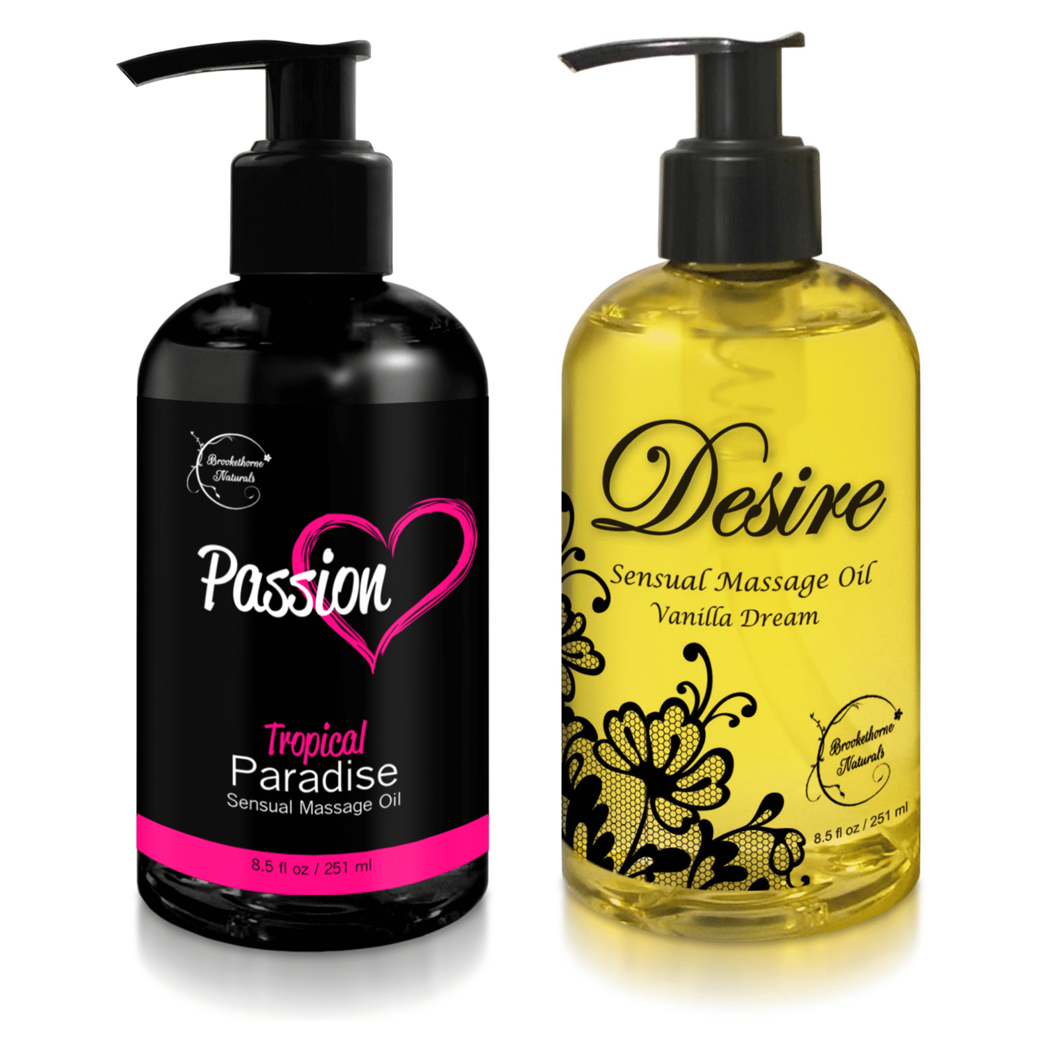 Brookethorne Naturals Sensual Massage Oil for Couples - Set of 2