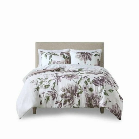 Brookfield Garden 5 Piece Comforter Set Large Scale Floral Pattern Print Bedding-Decorative Pillows Shams Included, Queen