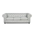 thumbnail image 1 of Brookfield Traditional Leather  Chesterfield Sofa With Nailhead Trim In Gray, 1 of 3