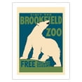 thumbnail image 1 of Brookfield Zoo Chicago - Polar Bear - Vintage Travel Poster by Carken c.1930 - Bamboo Fine Art 290gsm Paper Print (Unframed) 18x24in, 1 of 4