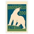 thumbnail image 1 of Brookfield Zoo Chicago - Polar Bear - Vintage Travel Poster by Carken c.1930 - Master Art Print (Unframed) 13in x 19in, 1 of 4