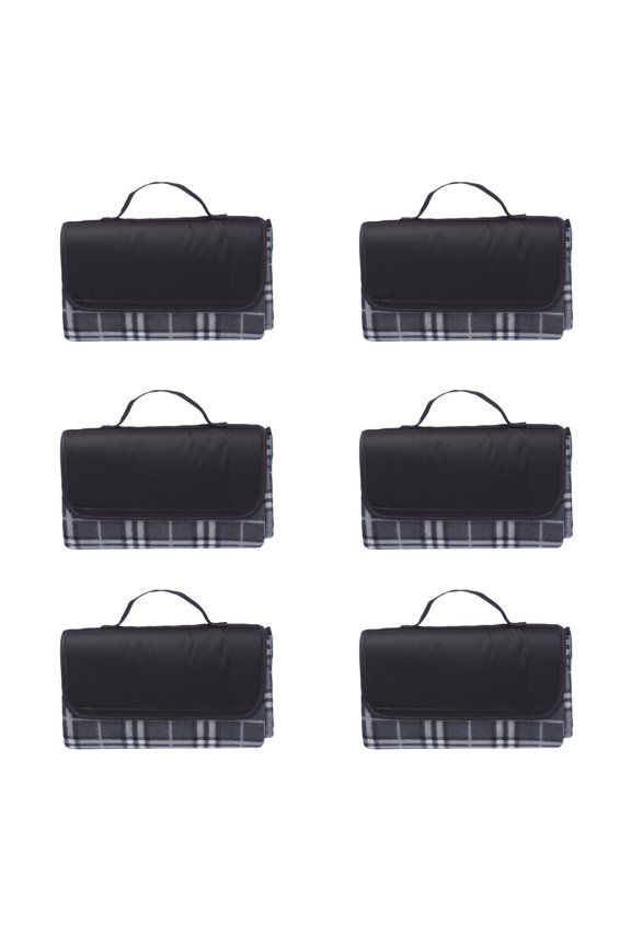 Brookhaven Roll Up Picnic Blankets Set of 6, Bulk Pack - Great outdoor blanket for Camping, Picnic, Beach, Sports, Outdoor Activities - Grey