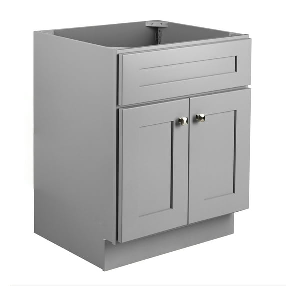 Design House Brookings Solid Wood 24" Fully Assembled 2-Door Shaker Bathroom Vanity Cabinet, Sherwin Williams® Gray