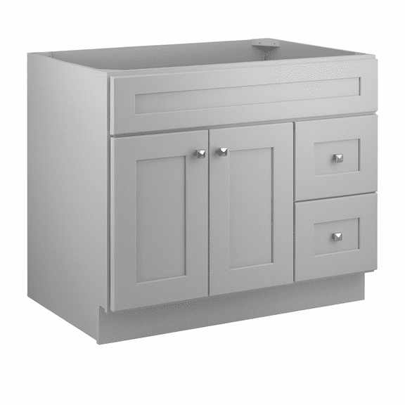 Design House Brookings 36" Ready to Assemble Solid Wood Bathroom Vanity Cabinet, Sherwin Williams® Gray