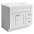 thumbnail image 1 of Brookings 37" Wood Vanity Sherwin Williams in White w/ Modern Sink Assembled, 1 of 15