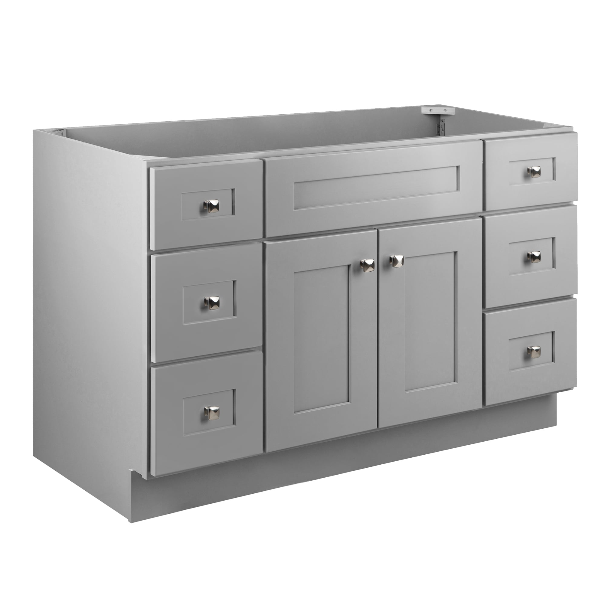Brookings 48 Inch Gray Solid Wood Shaker Bathroom Vanity