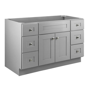 Design House Brookings 48" Ready to Assemble Solid Wood Bathroom Vanity Cabinet, Sherwin Williams® Gray