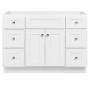 Design House Brookings 48" x 22" Ready to Assemble Solid Wood 6-Drawer Bath Vanity Cabinet, Sherwin Williams® White