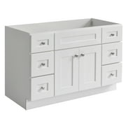 Design House Brookings 48" Ready to Assemble Solid Wood Bathroom Vanity Cabinet, Sherwin Williams® White