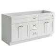 thumbnail image 1 of Brookings 60 Inch Bathroom Vanity, Shaker, Solid Wood, Fully Assembled, Sherwin Williams® White – Design House, 215012, 1 of 9