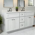thumbnail image 1 of Design House Brookings Fully Assembled 61" x 22" Bath Cabinet with Widespread Cultured Marble Vanity Top, Sherwin Williams® White, 1 of 6