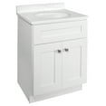 thumbnail image 1 of Design House Brookings 25" x 19" Assembled 2-Door Bath Vanity Base and Cultured Marble Top with Centerset Holes, Sherwin Williams® White/White, 1 of 6
