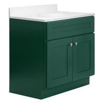 Design House Brookings Fully Assembled 31" x 22" Bath Cabinet with Single Hole Vanity Top, Sherwin Williams® Hunt Club