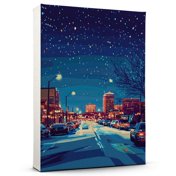 Brookings Travel Canvas Art Print, South Dakota Wall Canvas Starry Night, Brookings Canvas Painting decorSouth Dakota Travel Picture -97AZ183