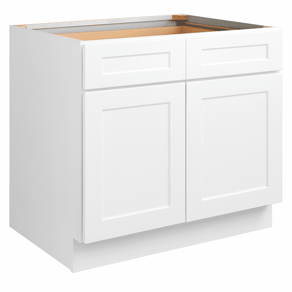 Design House Brookings Ready to Assemble Wood Shaker Base Kitchen Cabinet (36 x 34.5 x 24), Sherwin Williams White