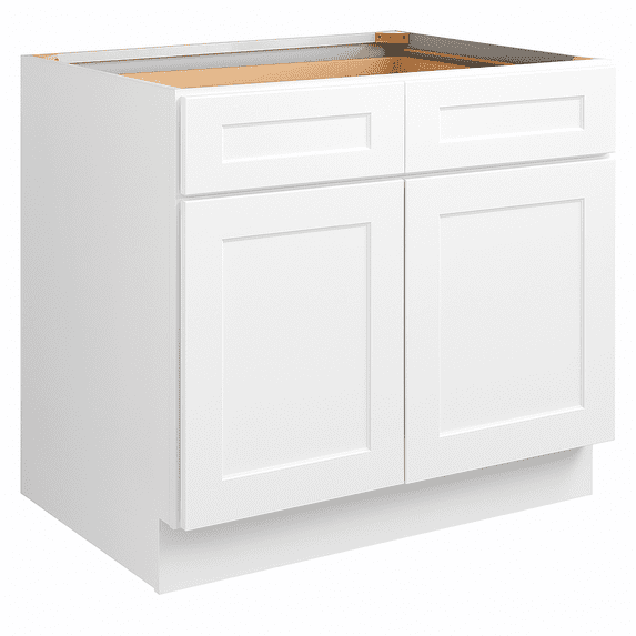 Design House Brookings Ready to Assemble Wood Shaker Base Kitchen Cabinet (36 x 34.5 x 24), Sherwin Williams® White